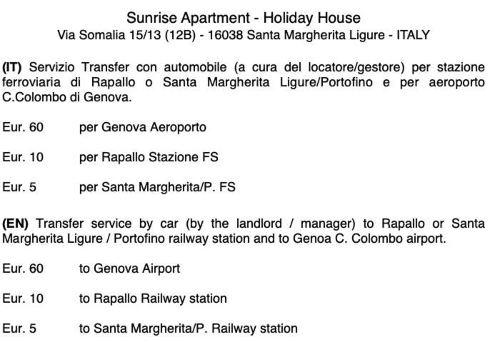 Sunrise Apartment ซานตา มาร์เกอริตา ลีกูเร ภายนอก รูปภาพ